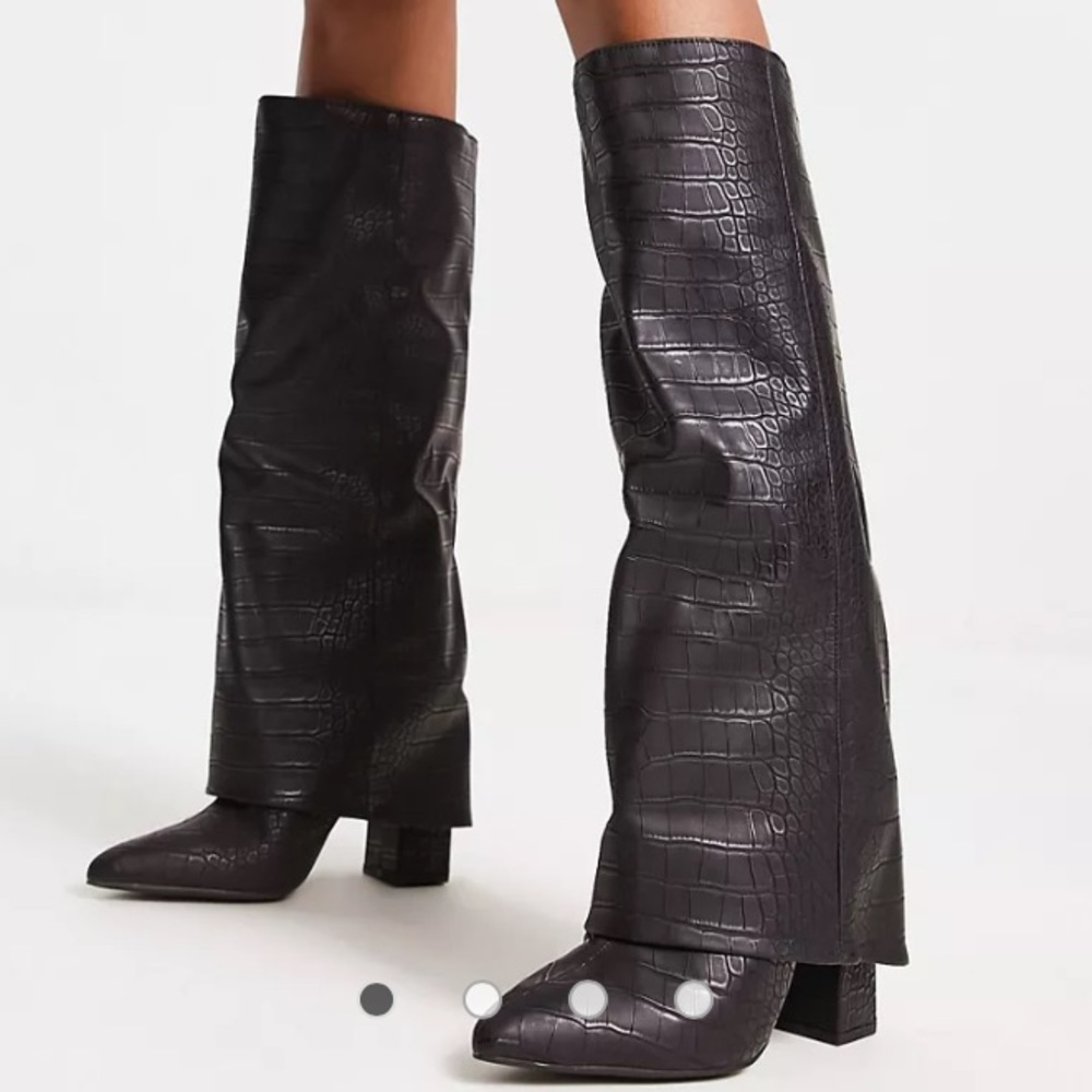 Public Desire asos black tall boots size 9